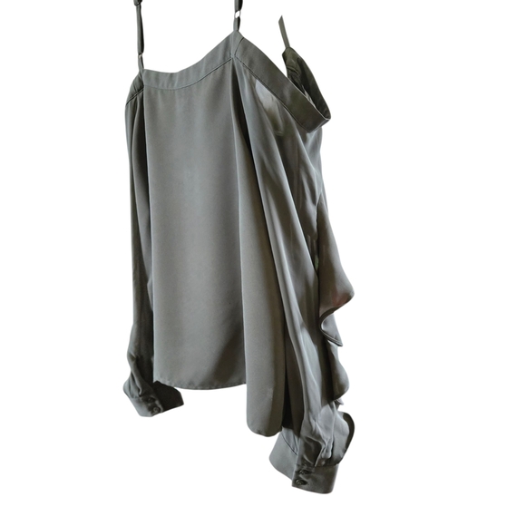 Bar III Gray Button-Front Camisole - Picture 6 of 7